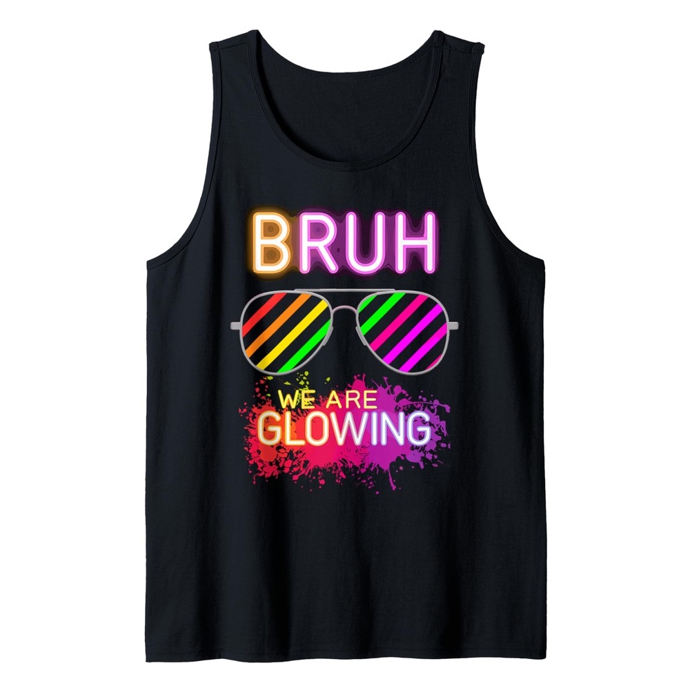 NWT Bruh We Are Glowing Neon Tank Top Rave‎ Party Festival Shirt XL